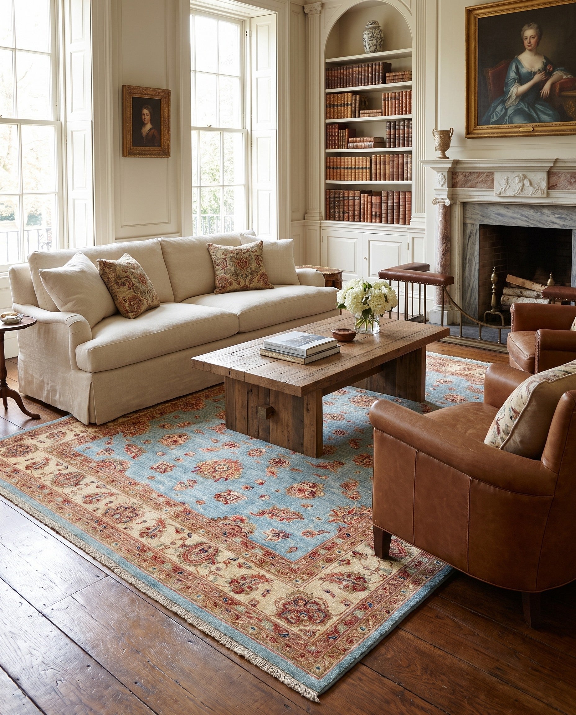 6' 11 x 9' 6 Hand Knotted Ziegler Rug