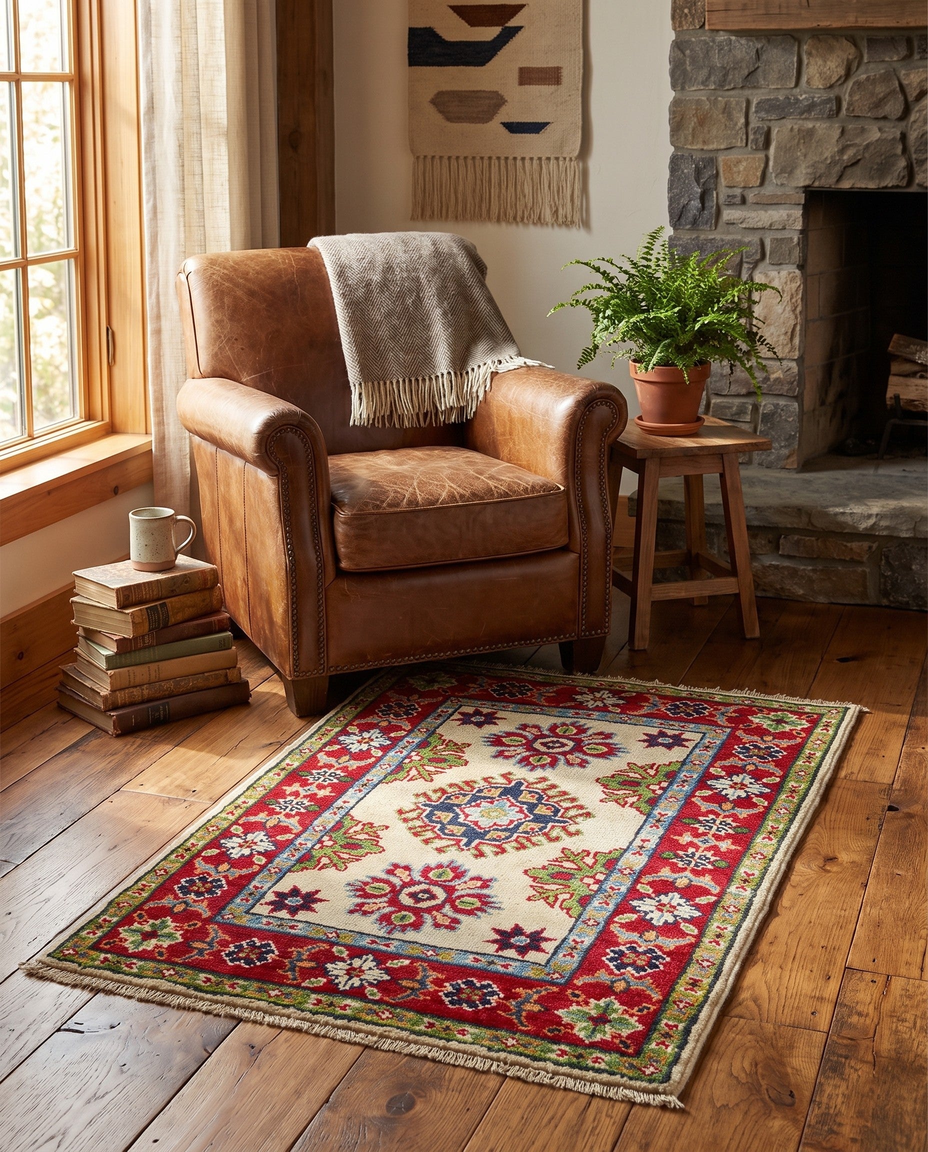 2' x 3' Hand Knotted Kazak Rug