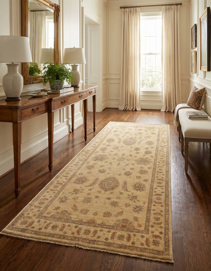 Detail image of 5' x 10' Hand Knotted Peshawar Ziegler Oriental Runner Rug