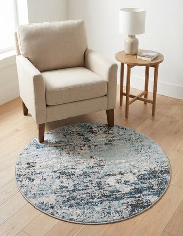 Blue Leipzig Round Rug