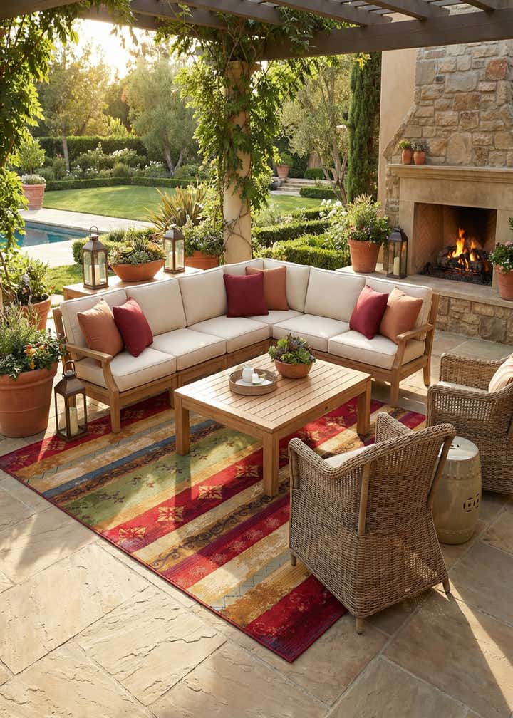 10' x 10' Easy-Clean Modern Indoor / Outdoor Square Rug