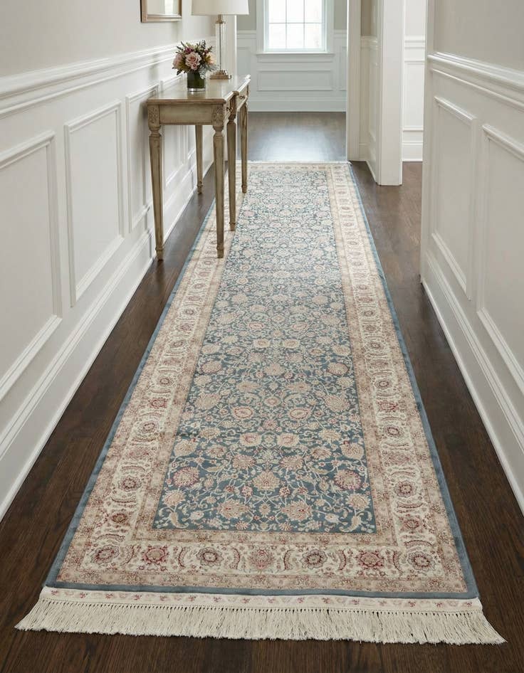 Detail image of 2' 7 x 9' 10 Qom Bamboo Silk Runner Rug