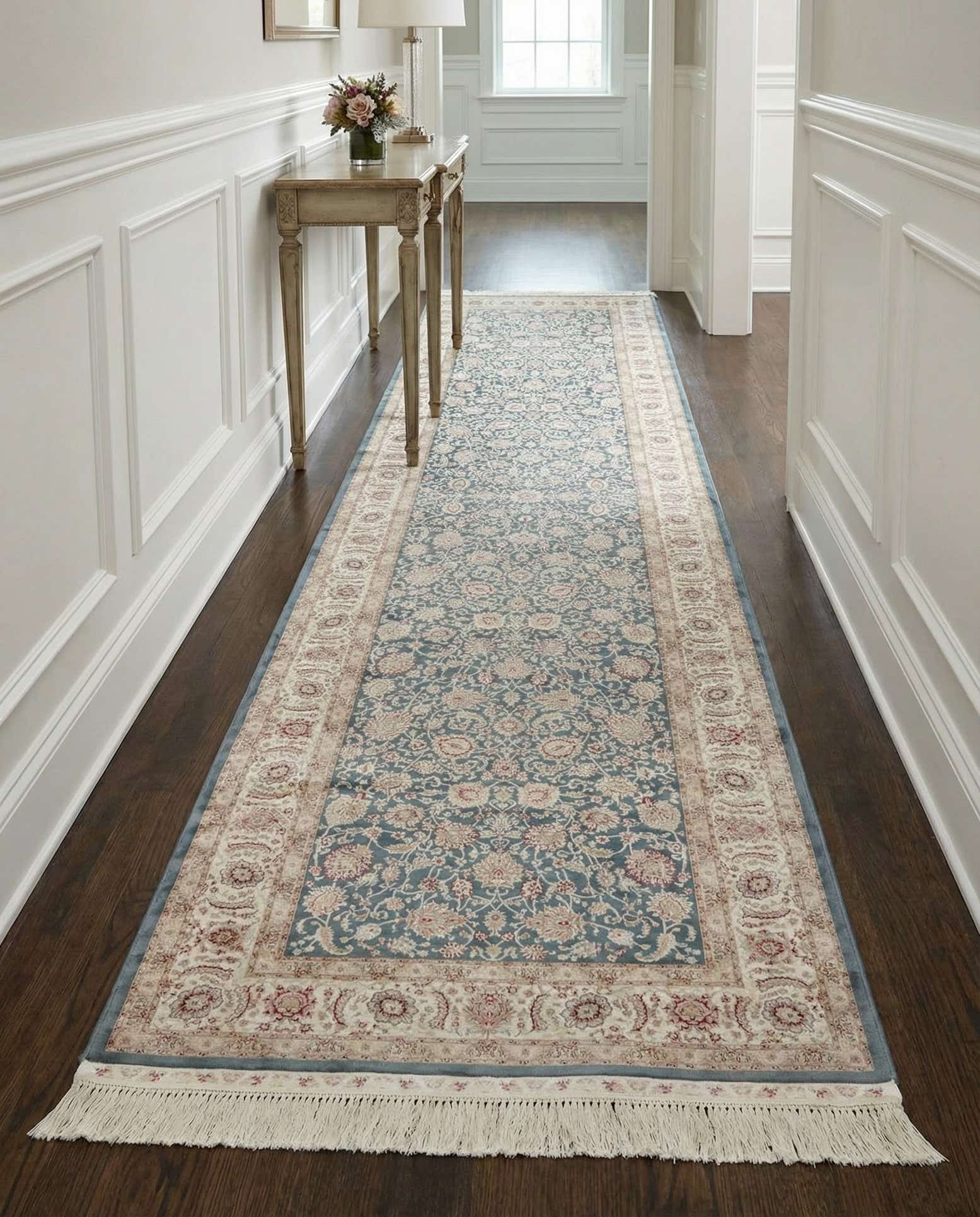2' 7 x 9' 10 Qom Bamboo Silk Runner Rug