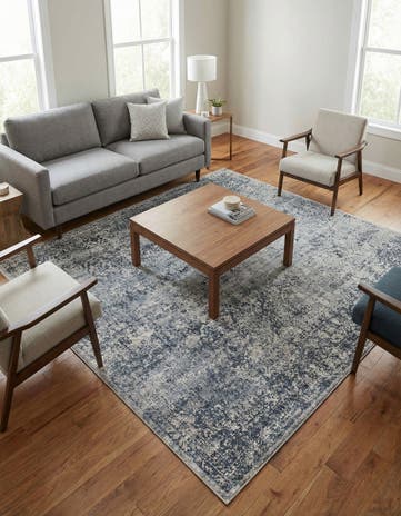 Blue Gray Eliza Square Rug