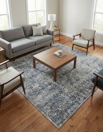 Blue Gray Eliza Square Rug