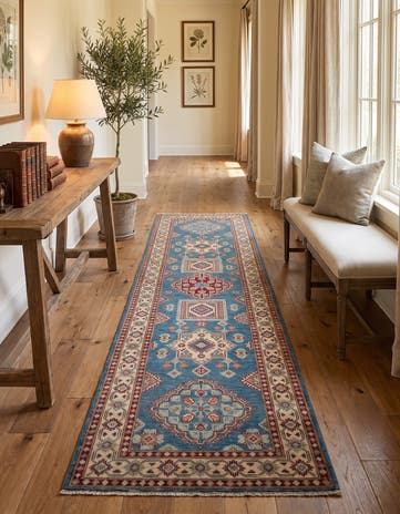 2' 7 x 9' 9 Hand Knotted Kazak Runner Rug