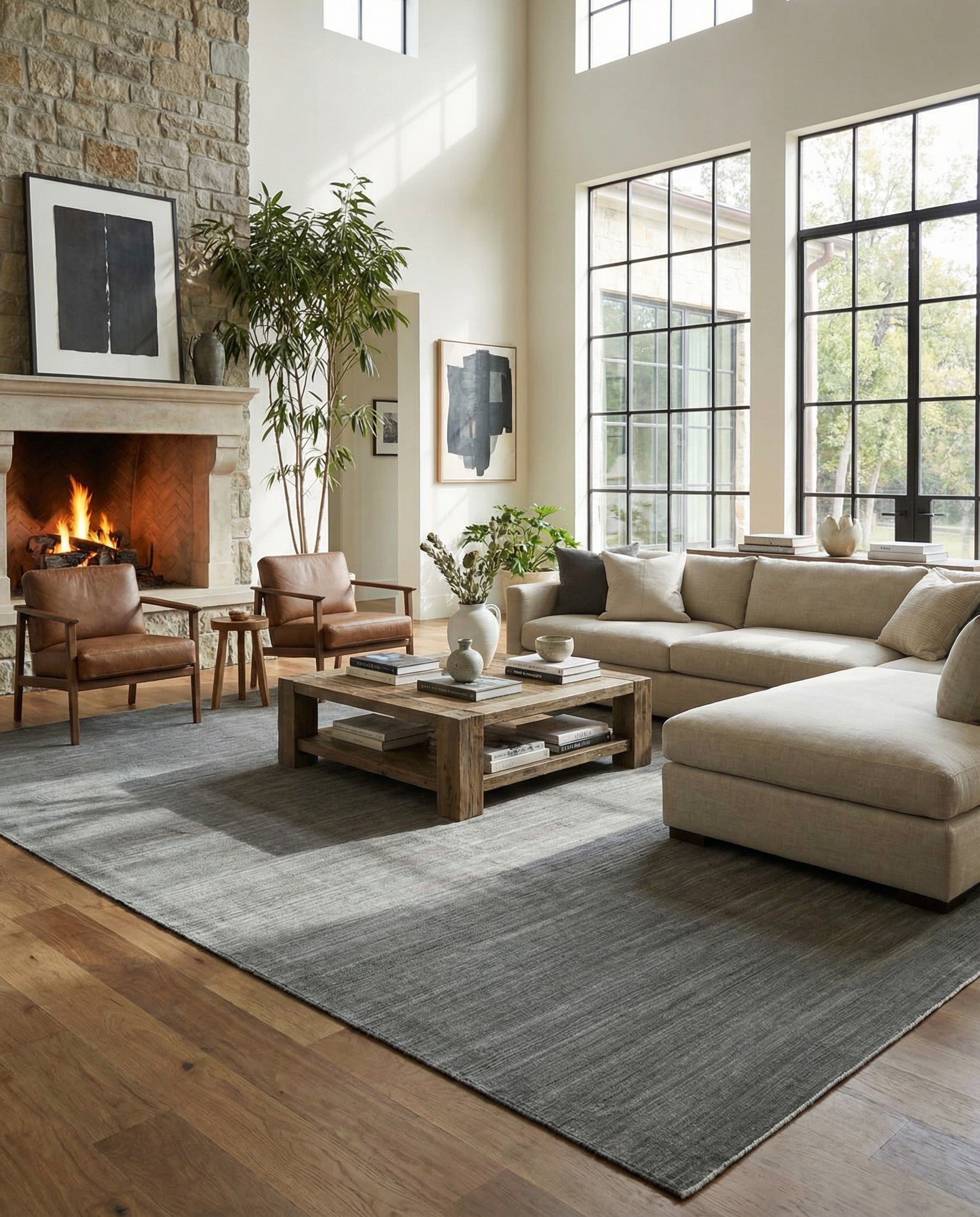 13' 2 x 19' 2 Hand Woven Kilim Afghan Wool Rug