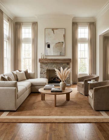 Latte Brown Jill Zarin Border Wool Square Rug