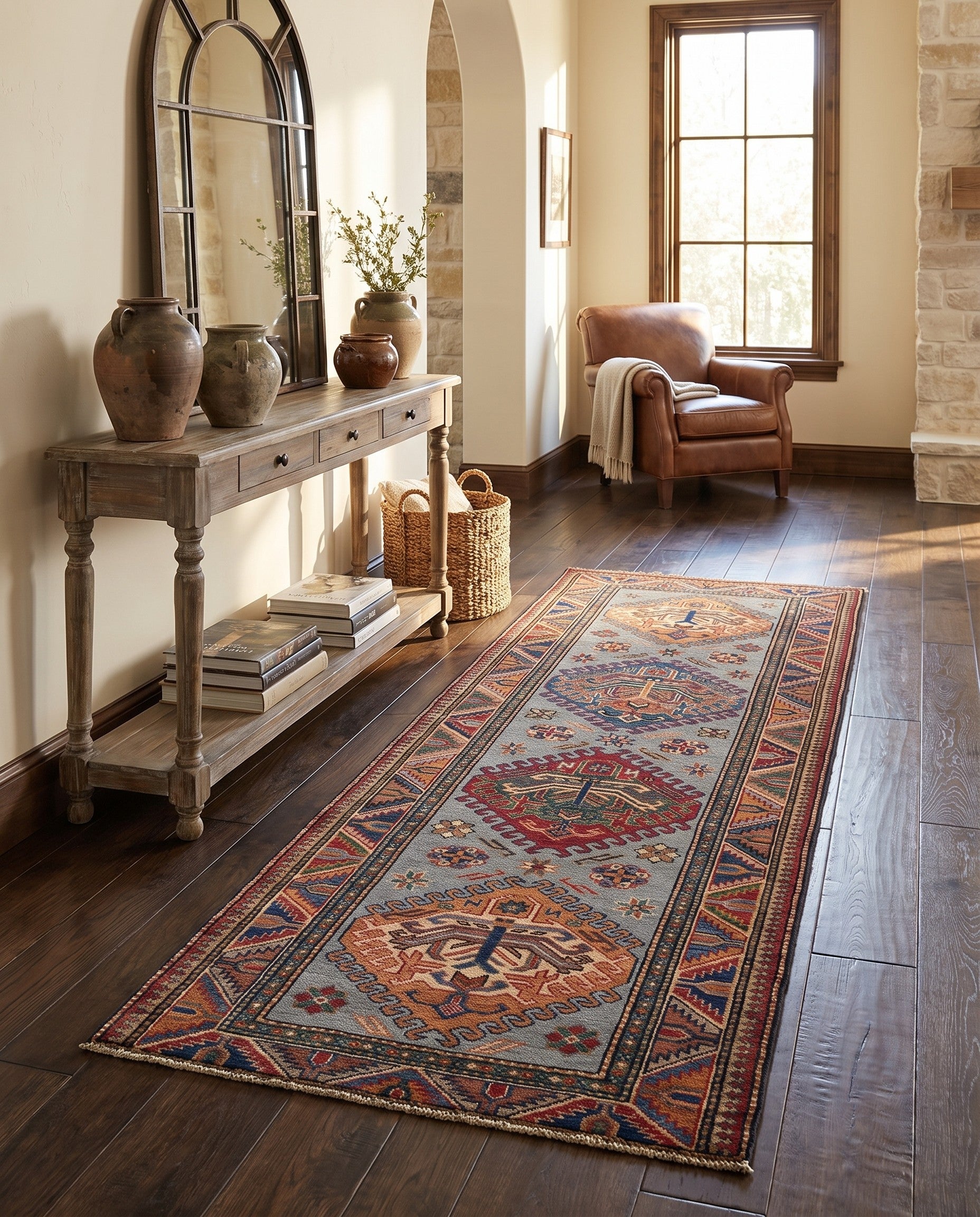 2' 7 x 7' 7 Hand Knotted Kazak Runner Rug