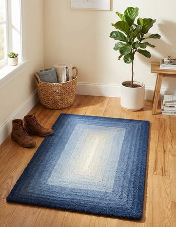 Blue Ombre Wool Rug