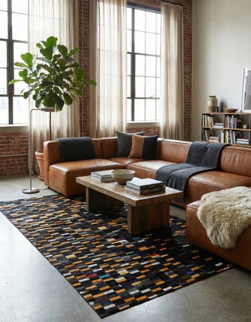 5' 1 x 8' 1 Cowhide - Patchwork Rug