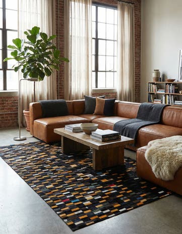 5' 1 x 8' 1 Cowhide - Patchwork Rug