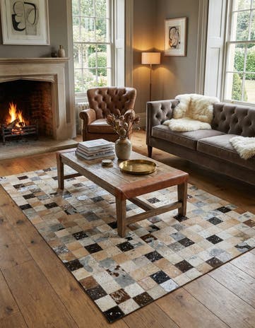 4' 1 x 6' Cowhide - Patchwork Rug