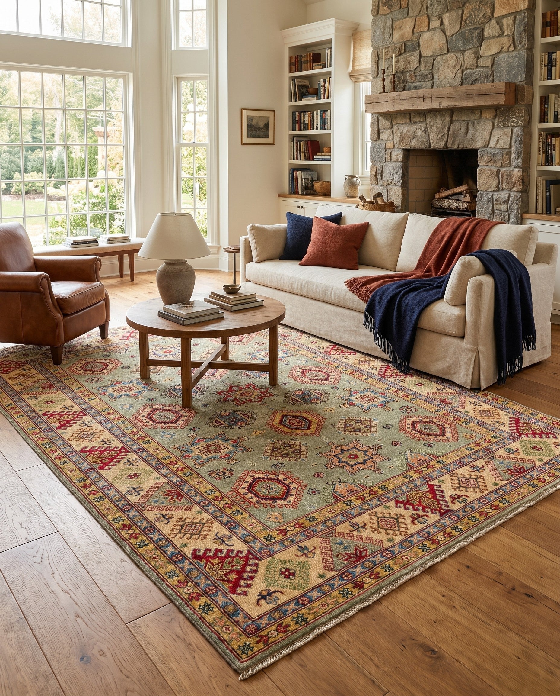 6' 8 x 9' 5 Hand Knotted Kazak Rug