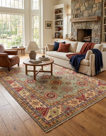 6' 8 x 9' 5 Hand Knotted Kazak Rug