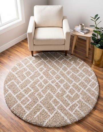 4' x 4' Moroccan Shag Round Rug