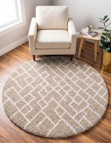 4' x 4' Moroccan Shag Round Rug