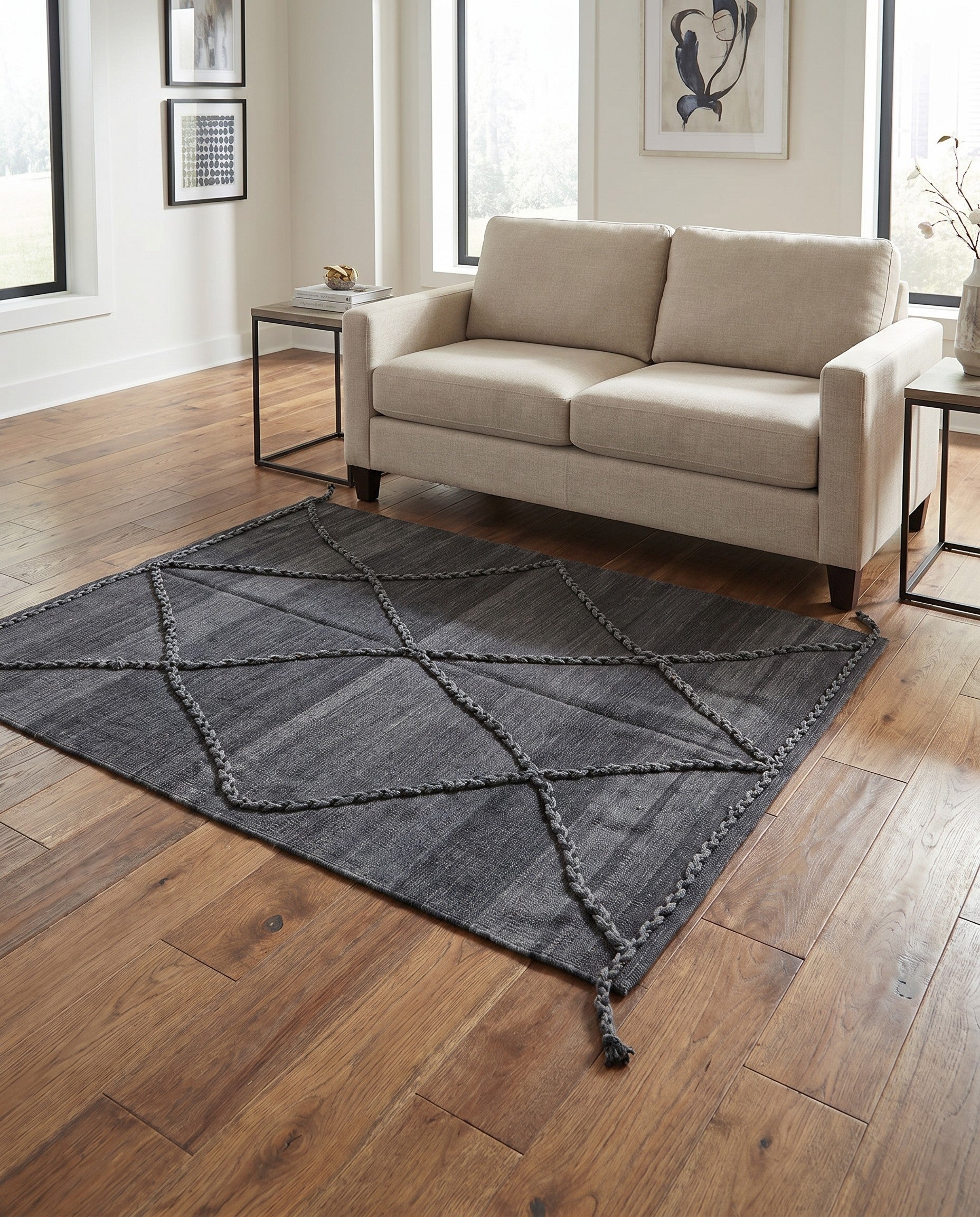4' 2 x 5' 9 Hand Woven Kilim Modern Wool Rug