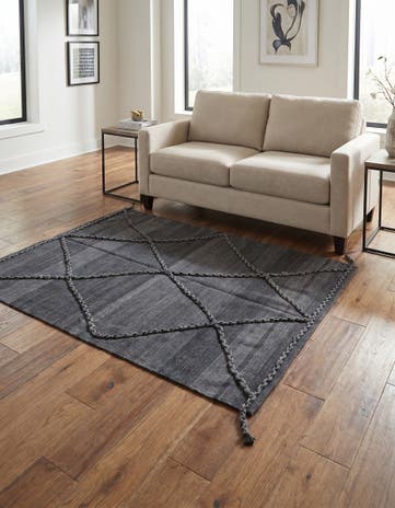 4' 2 x 5' 9 Hand Woven Kilim Modern Wool Rug