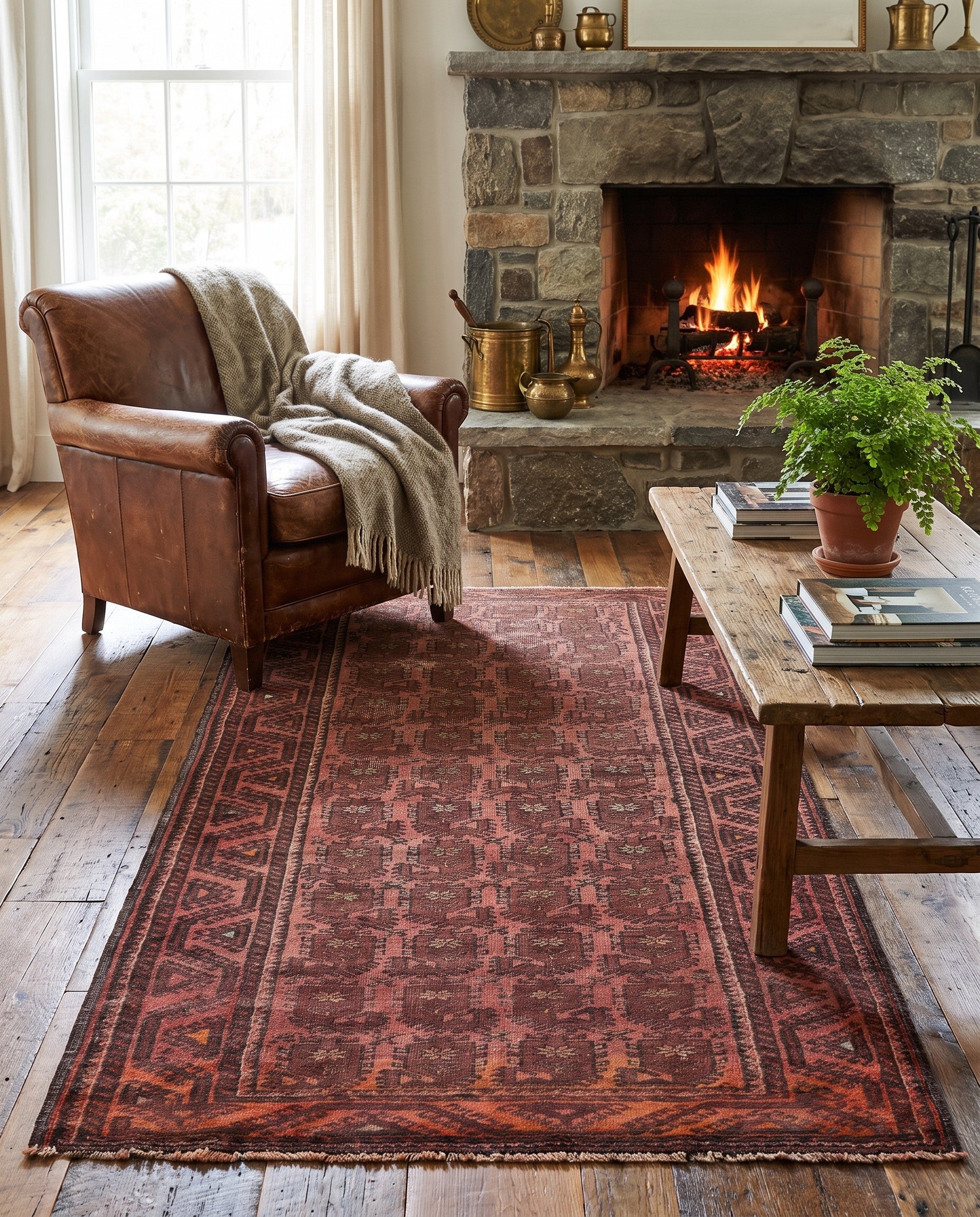 3' 7 x 6' 7 Hand Knotted Ultra Vintage Persian Wool Rug