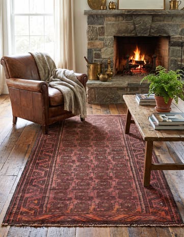 3' 7 x 6' 7 Hand Knotted Ultra Vintage Persian Wool Rug