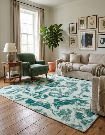 7' x 7' 10 Hand Knotted Ultra Vintage Persian Wool Square Rug
