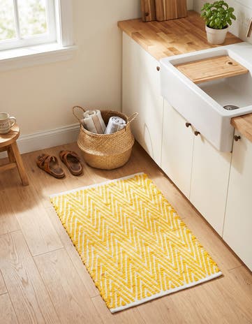 60cm x 95cm Tejido a mano Chindi Chevron Alfombra