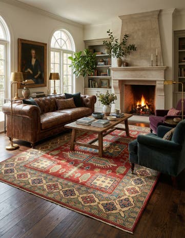 5' 10 x 8' 10 Hand Knotted Kazak Rug