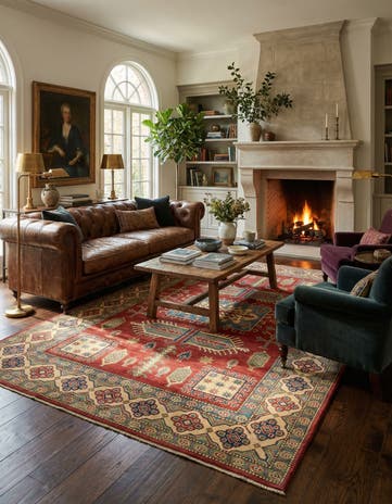 5' 10 x 8' 10 Hand Knotted Kazak Rug