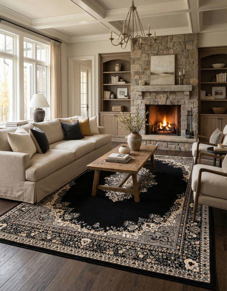 Detail image of 7' 10 x 11' Mashad Design Rug