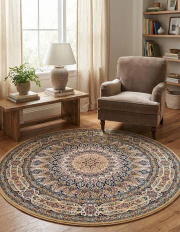 5' 3 x 5' 3 Nain Design Round Rug