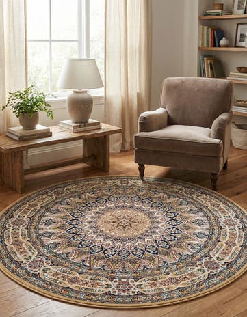 5' 3 x 5' 3 Nain Design Round Rug