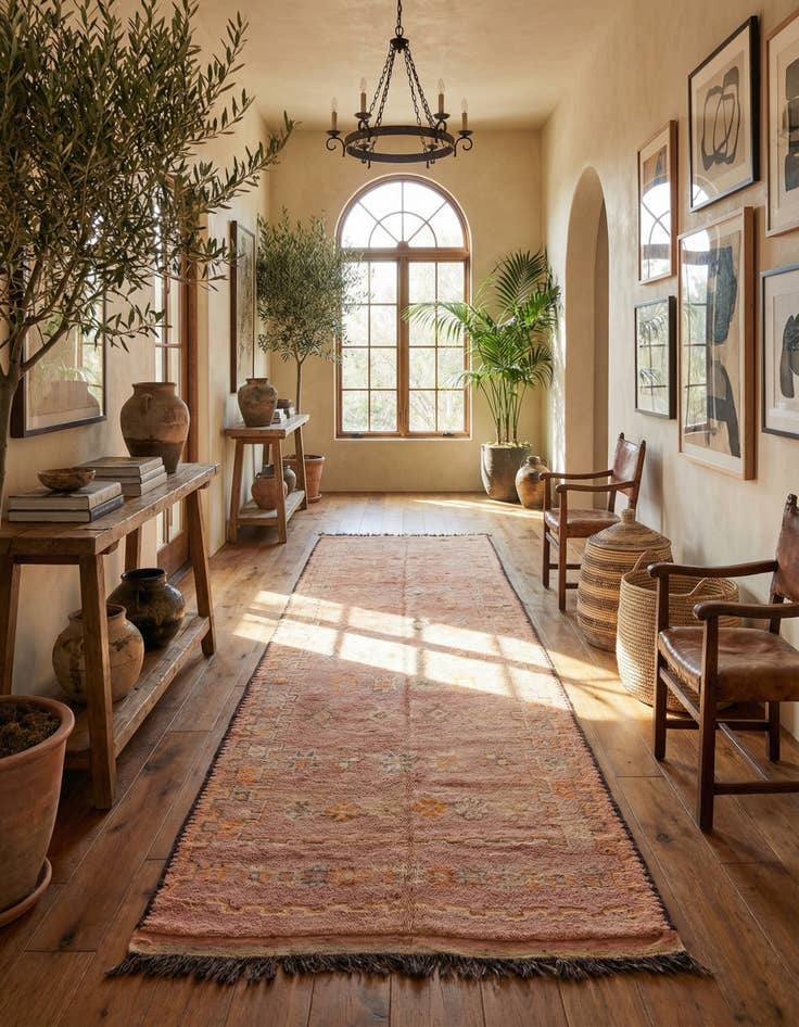 Detail image of 6' 2 x 13' 5 Hand Knotted Moroccan Wool Runner Rug