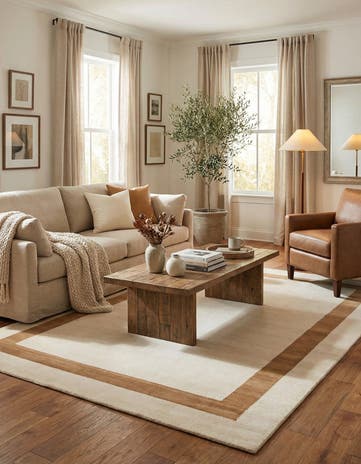 6' 1 x 9' Jill Zarin Border Wool Rug
