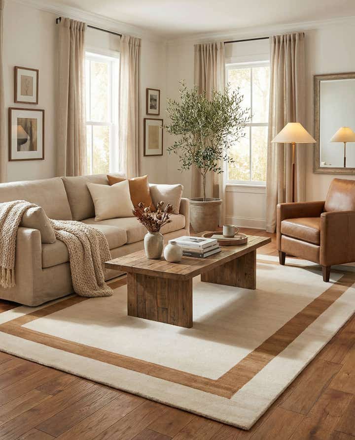 6' 1 x 9' Jill Zarin Border Wool Rug