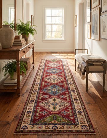 2' 7 x 10' 2 Hand Knotted Kazak Runner Rug