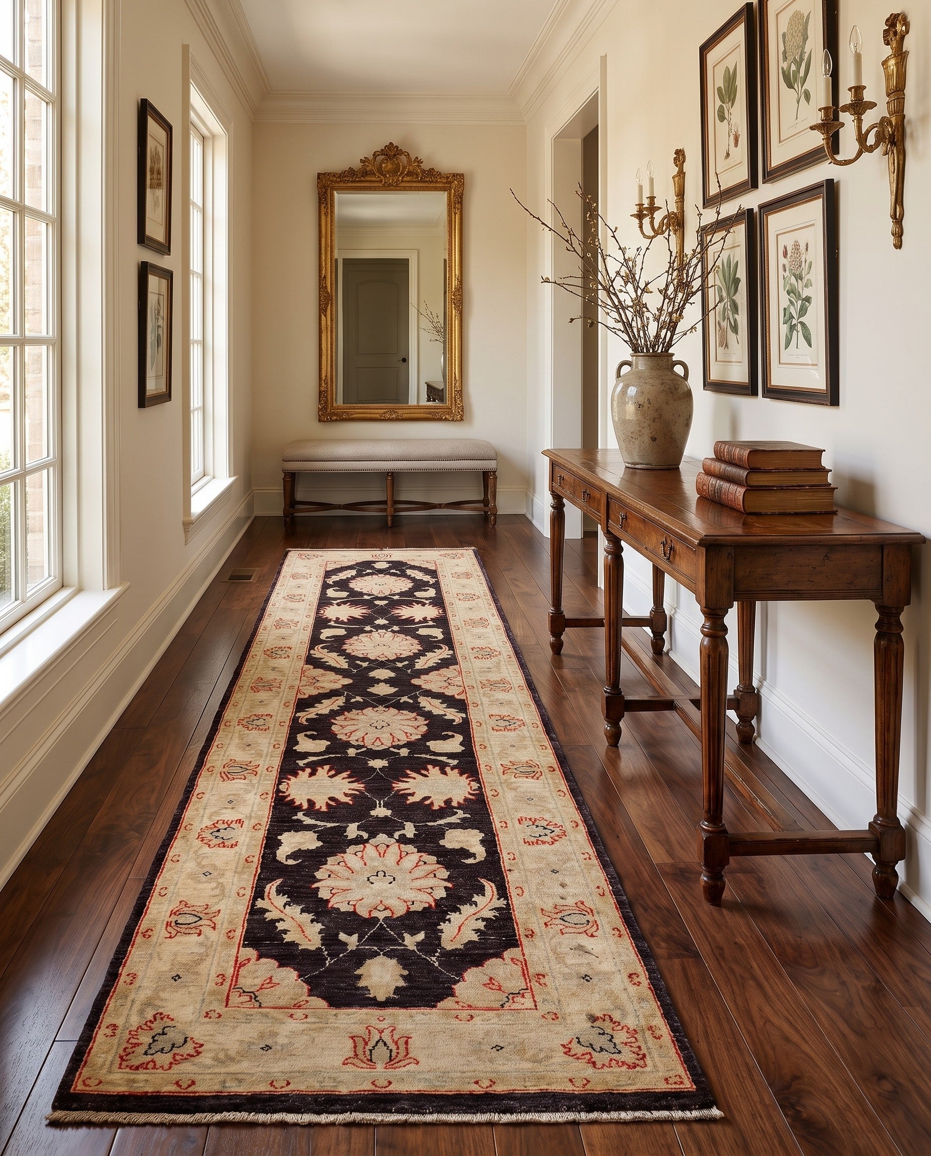 2' 6 x 10' 1 Hand Knotted Pershawar Ziegler Runner Rug