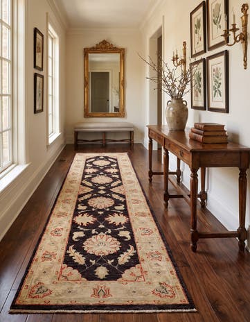 2' 6 x 10' 1 Hand Knotted Pershawar Ziegler Runner Rug