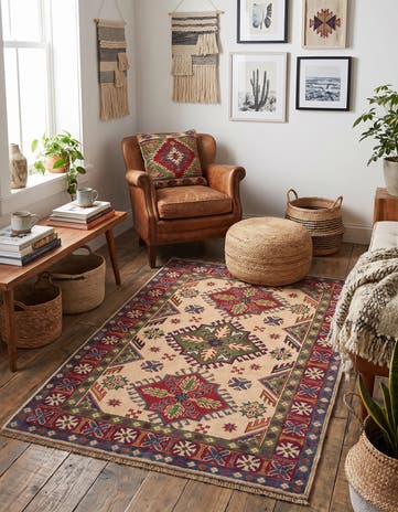 3' 3 x 4' 9 Hand Knotted Kazak Rug