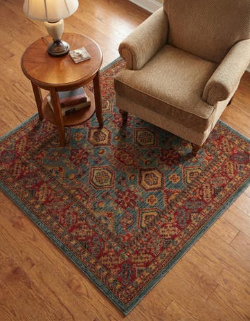 Light Blue Sara Square Rug