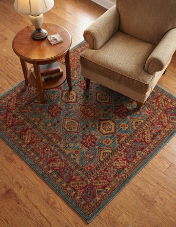 Light Blue Sara Square Rug