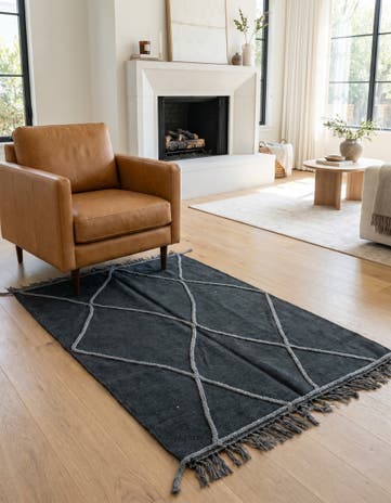 3' 4 x 4' 10 Hand Woven Kilim Modern Wool Rug
