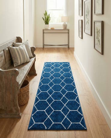  2' x 6' Lattice Frieze Runner Rug