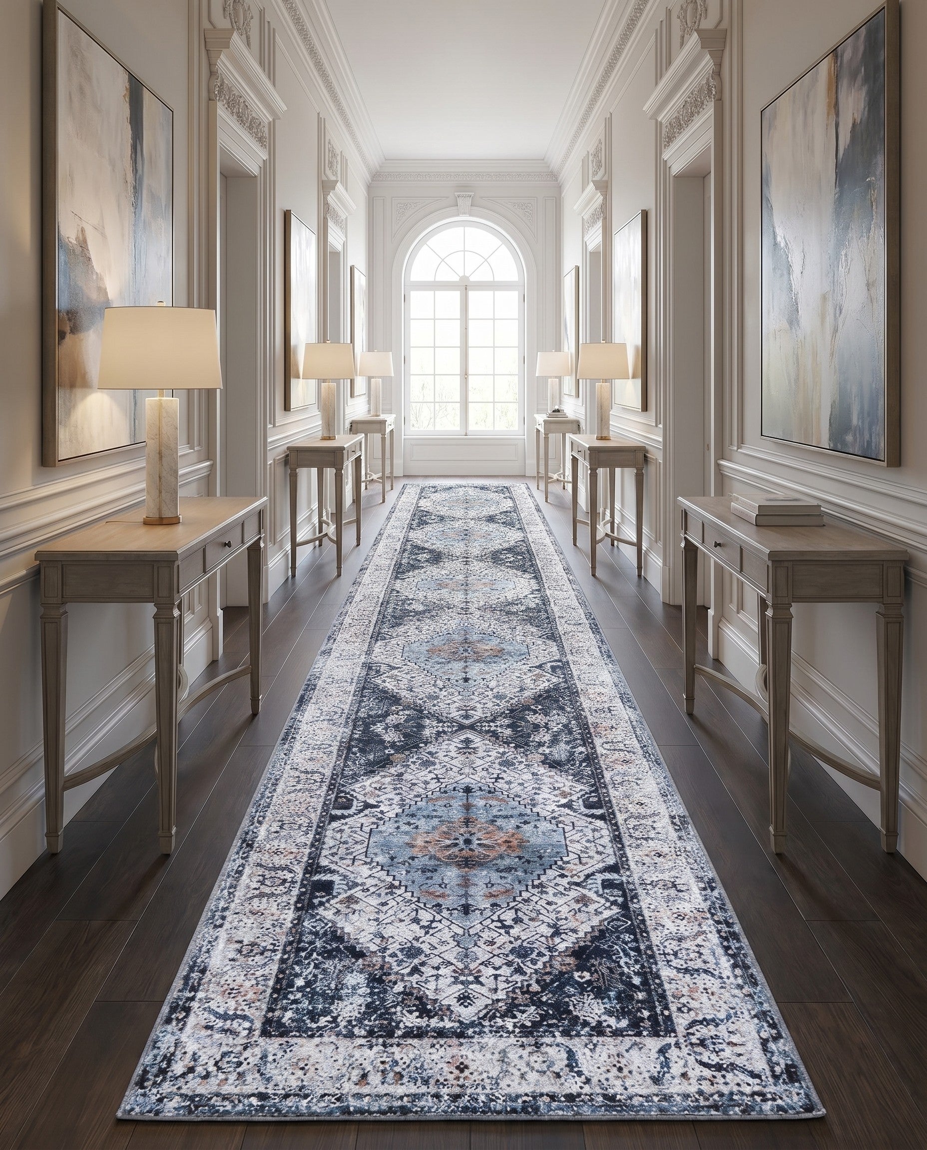 Linen Charcoal Yara Runner Rug