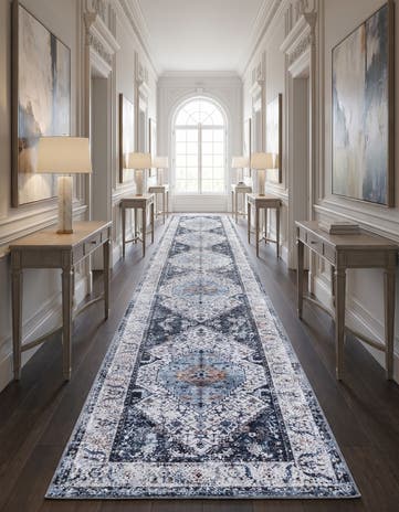 Linen Charcoal Yara Runner Rug