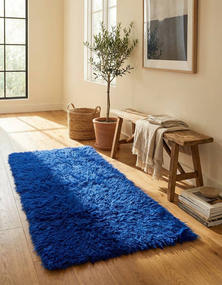 Detail image of 2' 4 x 4' 7 Hand Knotted Moroccan Wool Runner Rug