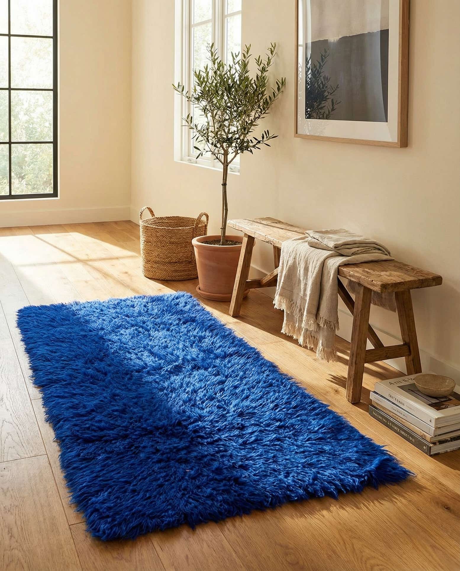 2' 4 x 4' 7 Hand Knotted Moroccan Wool Runner Rug