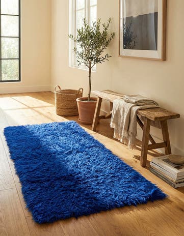 2' 4 x 4' 7 Hand Knotted Moroccan Wool Runner Rug