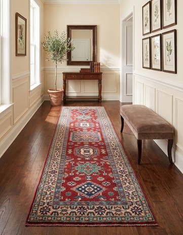 2' 7 x 9' 11 Hand Knotted Kazak Runner Rug