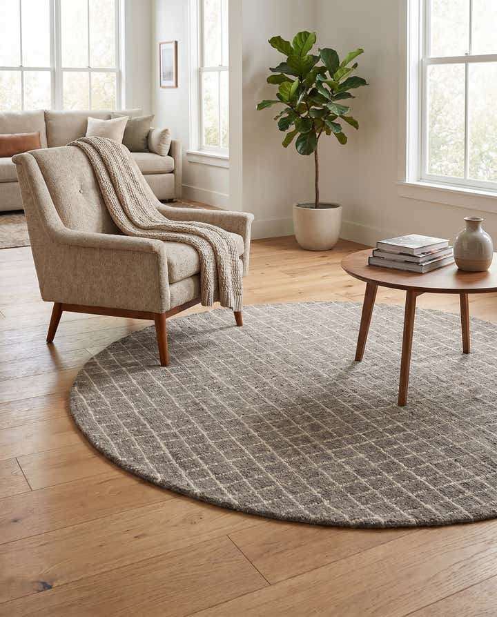5' 1 x 5' 1 Heritage Line Wool Round Rug